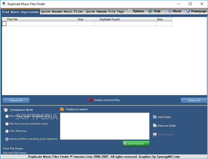 Duplicate Music Files Finder - Screen Shot