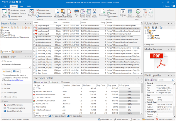 Duplicate File Detective - Screen Shot