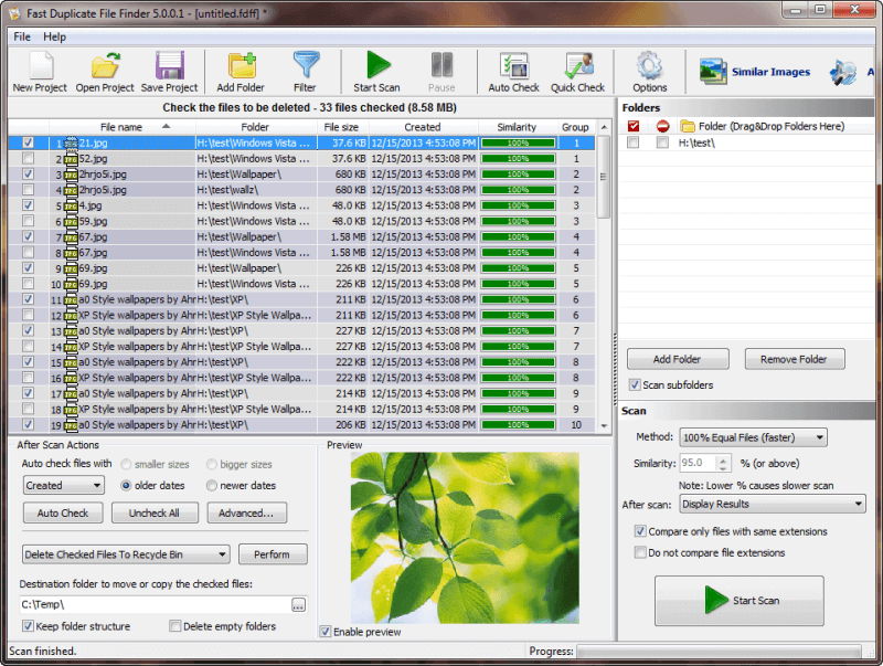 Fast Duplicate File Finder - Screen Shot