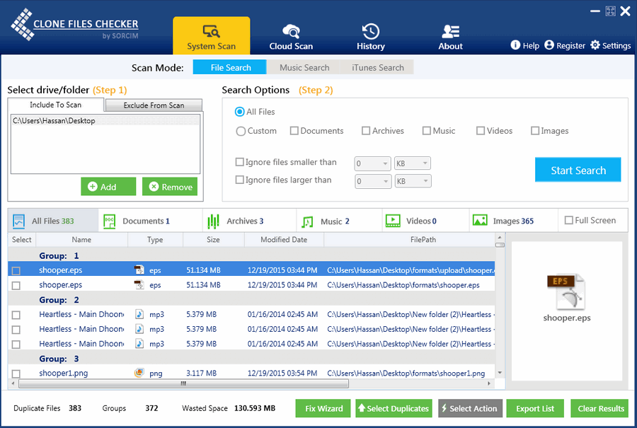 Clone Files Checker for Windows – screenshot