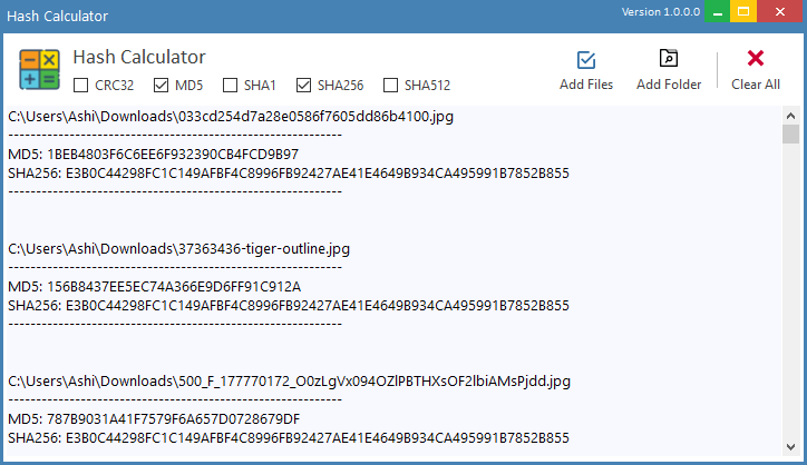 hash calculator