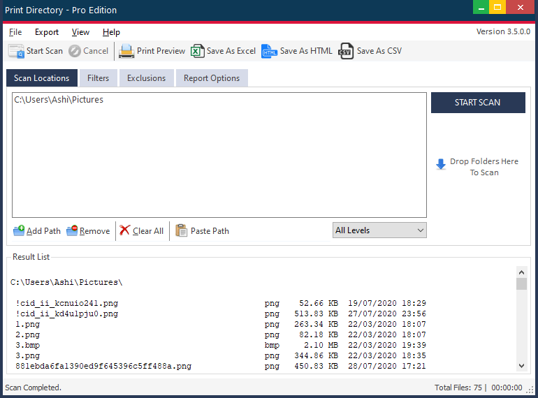 Print Folder - Screenshot